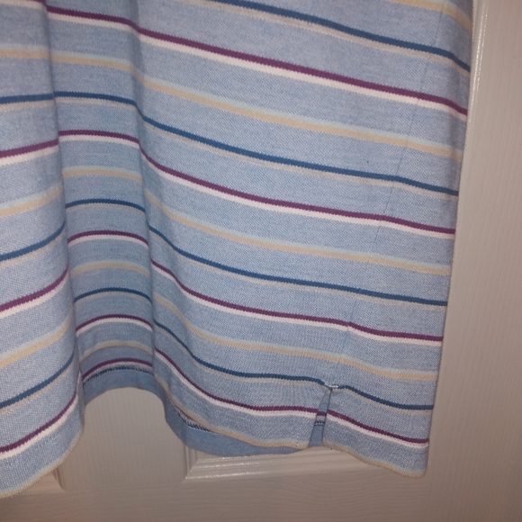 Allan Flusser men's Blue Stripe Weekend Polo Shirt Size XXL - Picture 2 of 7